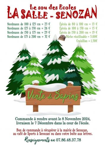 Vente de sapins par le Sou des Ecoles de La Salle Senozan